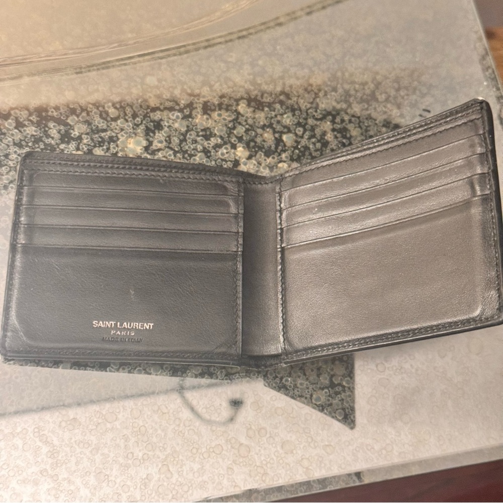 Saint Laurent Black Patent Leather Money Clip Wallet with YSL Logo - Picture 4 of 6